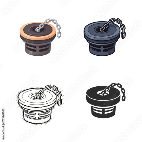 Drain Plug Icons Collection of Bathroom and Sink Stopper Designs