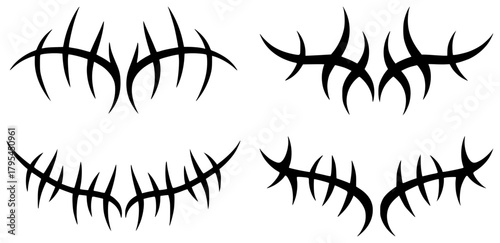 Spooky Stitched Mouth and Eye Designs for Halloween