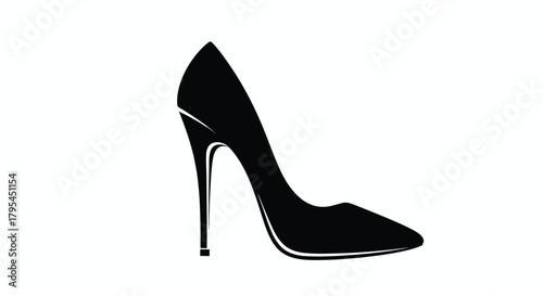 Elegant black high heel shoe for women a classic fashion statement symbolizing style and sophistication for formal occasions and everyday wear.