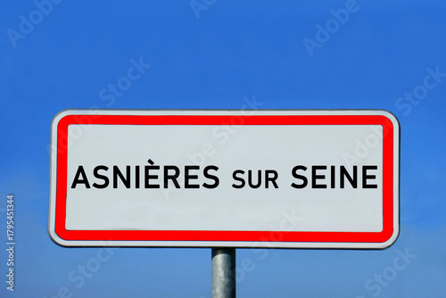 Εκτύπωση καμβά Ortsschild Asnières-sur-Seine