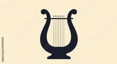 An ancient musical instrument the lyre symbolizing music poetry and harmony in classical art and culture.