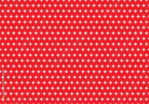 Patrón sin fisuras de estrellas o brillos blancos sobre fondo rojo de navidad