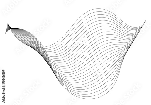 Fondo abstracto monocromático con ondas y líneas entrelazadas