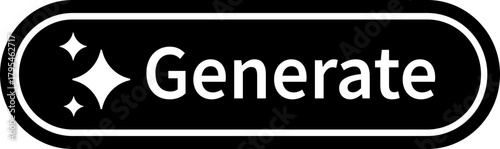 AI generate button icon, magic wand and sparkle symbol, artificial intelligence interface elements group, modern flat and line vector design pack for app, web and ui ux graphics