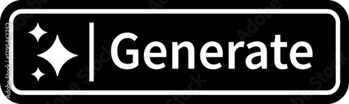 AI generate button icon, magic wand and sparkle symbol, artificial intelligence interface elements group, modern flat and line vector design pack for app, web and ui ux graphics