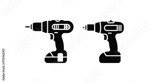 Powerful cordless drills ready for any DIY project or professional construction task, symbolizing efficiency and modern tools.
