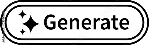 AI generate button icon, magic wand and sparkle symbol, artificial intelligence interface elements group, modern flat and line vector design pack for app, web and ui ux graphics