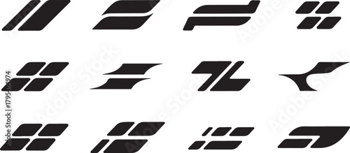 Set of Abstract Minimalist Design Elements Geometric Shapes, Lines, and Modern Graphic Icons for Creative Visuals