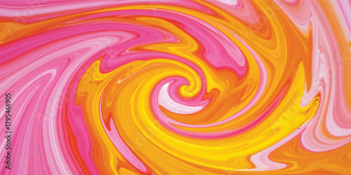 An abstract orange background featuring a vibrant vector illustration of wavy fire flames and yellow light curves creates an artistic energy pattern for this colorful motion wallpaper