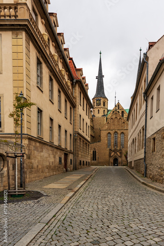 View of the Cathedral of St. John the Baptist and St. Lawrence in Merseburg, Germany.