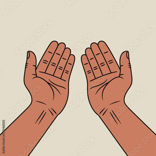 Open hands reaching upward in prayer or supplication