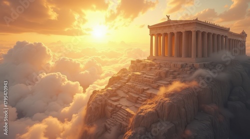 Olympus Temple in the Sky - A Divine Architectural Wonder.