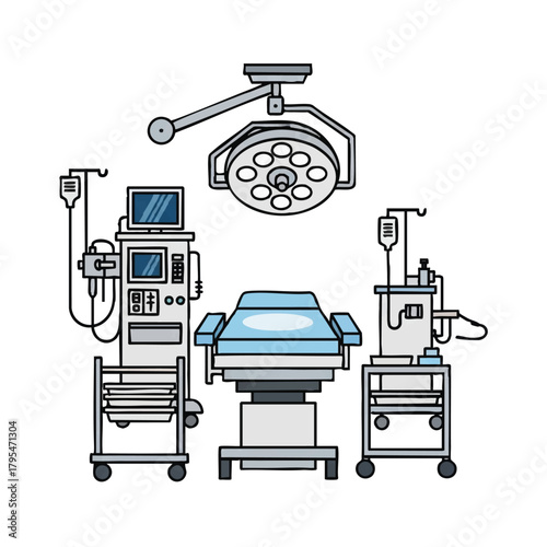 Operating room equipment setup for medical procedures