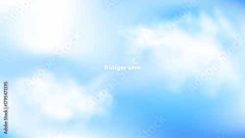 Vector illustration of a beautiful blue sky with realistic clouds. Captivating panoramic view with soft and natural cloud formations, perfect for backgrounds, web, and design projects.