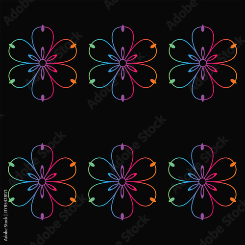 Vibrant, colorful floral patterns bring joy and aesthetic appeal to any modern design project, perfect for branding and decor.