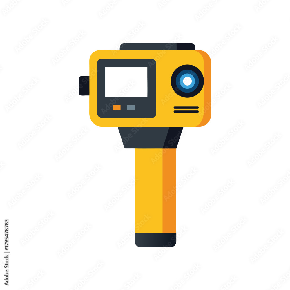 Fototapeta premium A yellow inspection camera vector art illustration