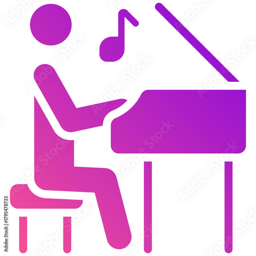 pianist gradient fill icon