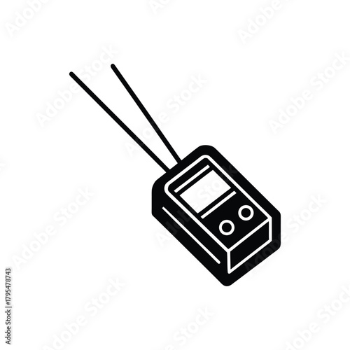 A laser distance meter silhouette vector art illustration