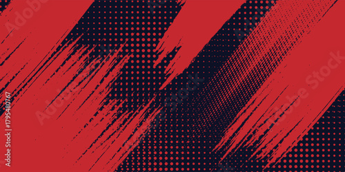 Abstract Red Brush Stroke Texture on Dark Background eps10