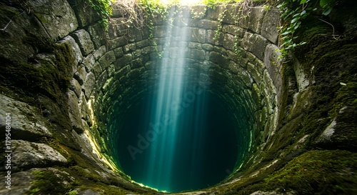 The cool, refreshing look of deep water in a well.
