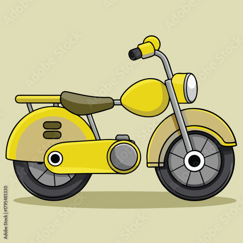 Red vintage retro motor scooter vector illustration, a classic transport vehicle isolated on white