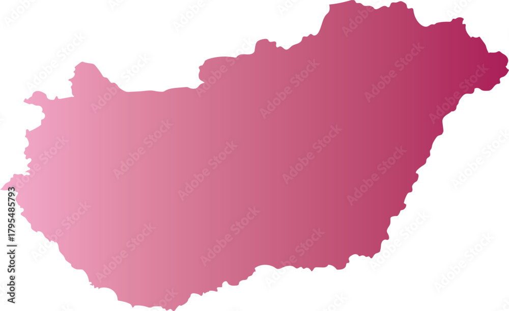 Fototapeta premium Vector outline map of the Hungary , isolated on white background, a graphic symbol of national geography and cartography