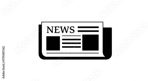 Newspaper icon with headline and articles