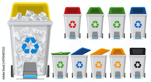 vector illustration of a recycle bin
