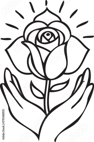 Simple rose offering — love and purity