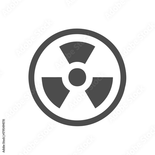 Universal warning sign for radioactive material and nuclear energy hazard icon