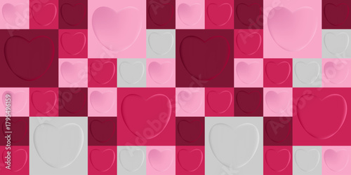 A romantic Valentine's Day mosaic pattern