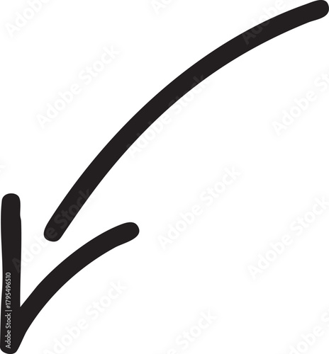 hand drawn vector illustration of an arrow