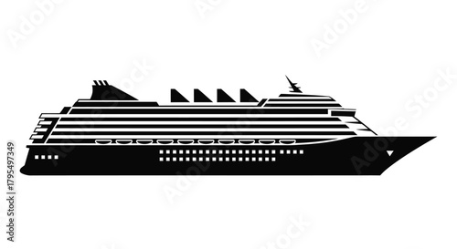 Black cruise ship silhouette vessel ocean