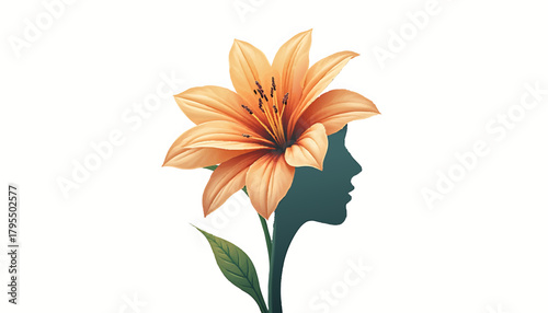 a flower symbol combined with a face silhouette (3)