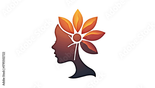 a flower symbol combined with a face silhouette (4)