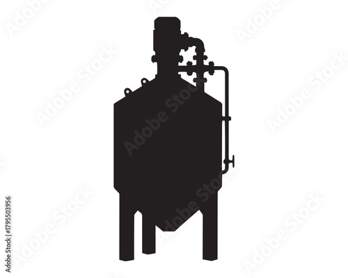 Industrial Tank Silhouette Equipment Factory Manufacturing Process Design