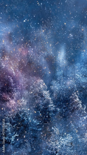 Enchanted Winter Forest with Snowfall and Mystical Atmosphere