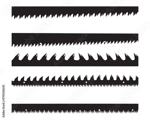 Saw Blade Silhouettes Set Carpentry Construction Woodworking Tool