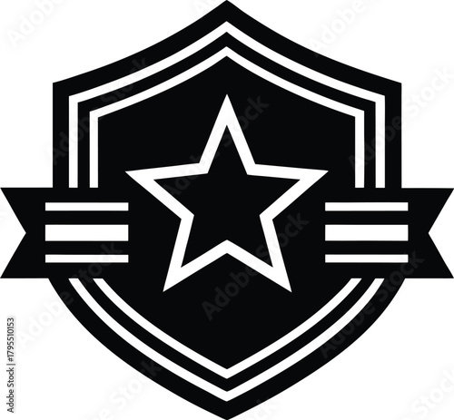 Red white blue patriotic star badge emblem