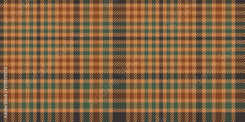 Autumn Hunting Club Tartan Plaid Seamless Pattern with Rust Orange and Forest Green