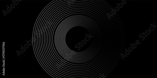 Art & Illustration3D silver lines techno abstract background overlap layer on dark space with circle