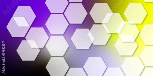 Abstract hexagonal pattern on gradient background. hexagonal pattern in shades of white, creating a modern 3D effect. abstract background with hexagons. smooth transitions between each white hexagon.
