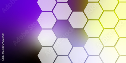 Abstract hexagonal pattern on gradient background. hexagonal pattern in shades of white, creating a modern 3D effect. abstract background with hexagons. smooth transitions between each white hexagon.