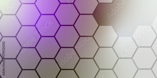 Abstract hexagonal pattern on gradient background. hexagonal pattern in shades of white, creating a modern 3D effect. abstract background with hexagons. smooth transitions between each white hexagon.