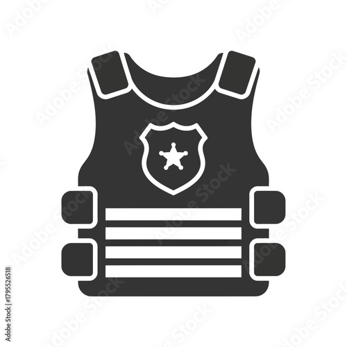 Icon of a bulletproof vest with a police badge