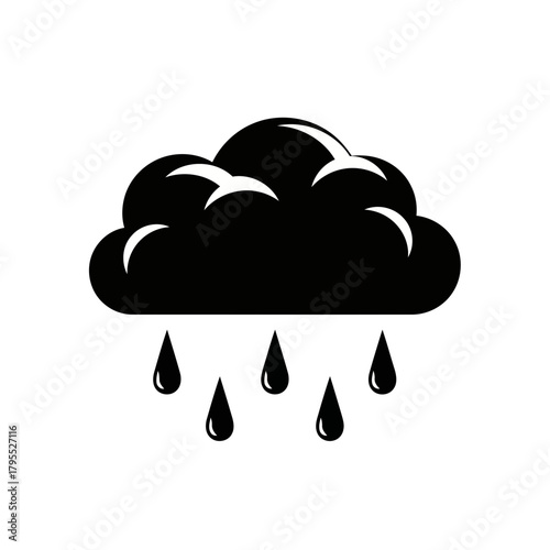 Dark rain cloud with falling raindrops