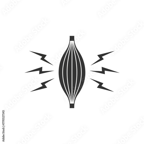 An icon depicting a muscle contracting with electrical sparks emanating from it