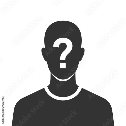 Silhouette of a person with a question mark on a