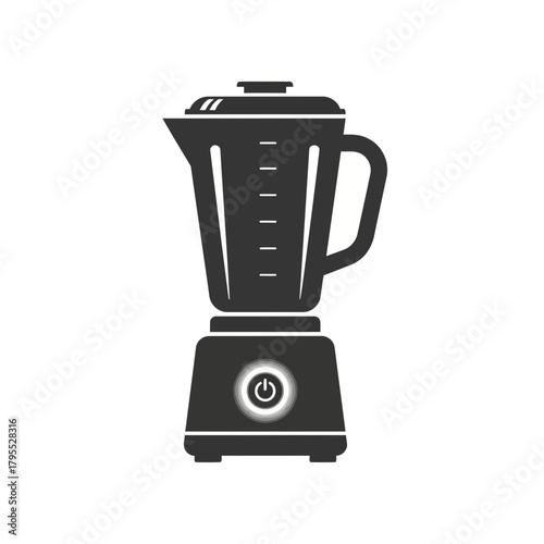 Black blender icon with power button