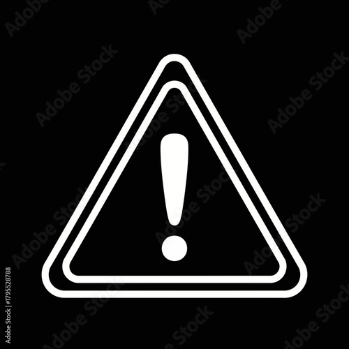 White exclamation mark inside a triangle warning symbol on a